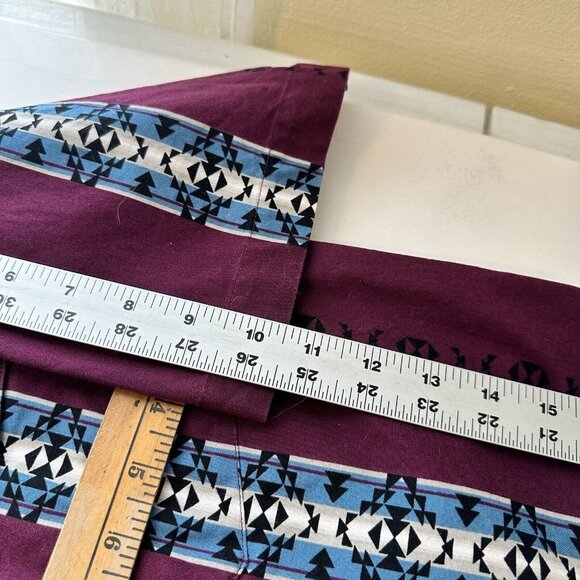 Vintage Mens Wrangler Cotton Pearl Snap Button Down Western Shirt Aztec Print LT - Picture 9 of 10